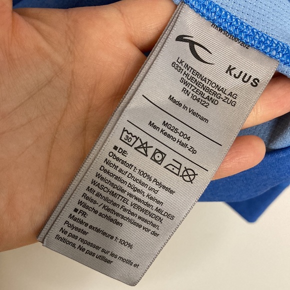 KJUS Shirt Mens 52 Large Blue  Keano Golf Half Zip Long Sleeve Mid Layer - Picture 12 of 16